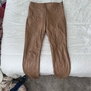 Zara faux leather tan bootcut pants, size L